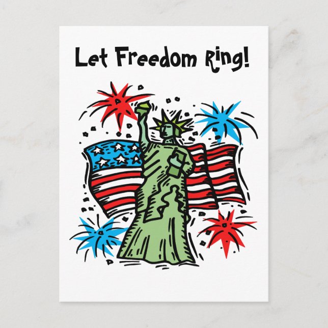 4th of July Postcard: Lady Liberty Postcard (Front)
