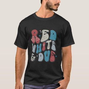 4Th Of July Pregnancy Announcement Retro Red White T-Shirt