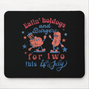 4th Of July Pregnancy Eating Hotdogs And Burger Fo Mouse Pad