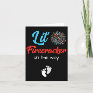 4th Of July Pregnancy Shirt Lil' Firecracker On Th Card