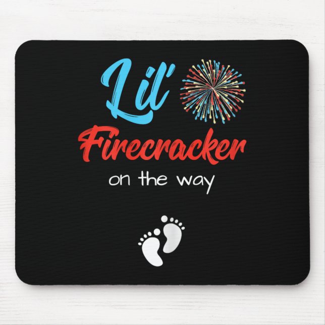 4th Of July Pregnancy Shirt Lil' Firecracker On Th Mouse Pad (Front)