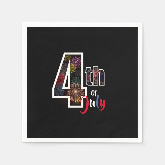 4th of July pretty fireworks Napkin (Front)