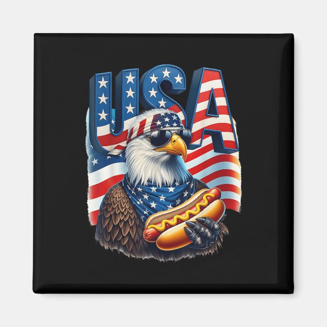 4th Of July Pride Patriotic Bald Eagle Us American Magnet (Front)