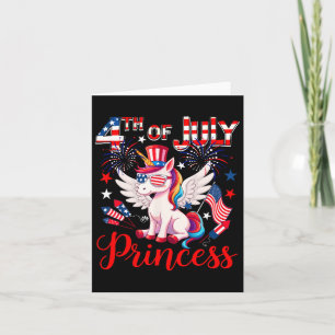 4th Of July Prince Cute Unicorn Sungles Us Flag Fi Card
