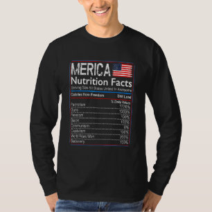 4th Of July Proud American  Merica Nutrition Facts T-Shirt