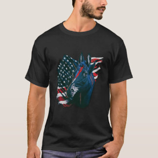 4Th Of July Proud Donkey Patriotic American Flag T-Shirt