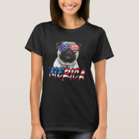 4th Of July Pug Dog Merica American Flag Patriotic