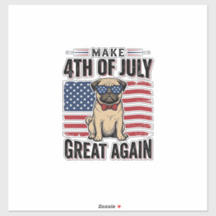4th of July Pug Patriotic Vintage Shirt Design_1