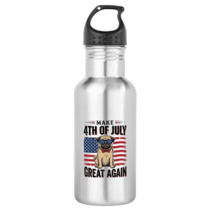 4th of July Pug Patriotic Vintage Shirt Design_1 532 Ml Water Bottle