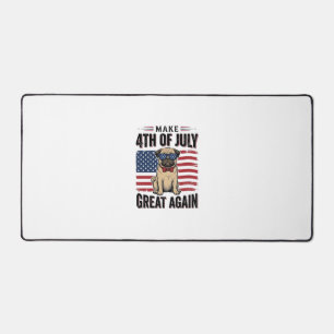 4th of July Pug Patriotic Vintage Shirt Design_1 Desk Mat