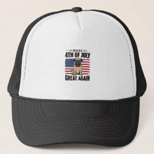 4th of July Pug Patriotic Vintage Shirt Design_1 Trucker Hat