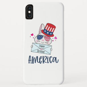4th of July Rabbit with USA Flag Sun Glasses Case-Mate iPhone Case