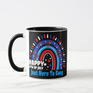 4th Of July Rainbow America Just Here To Bang Mug