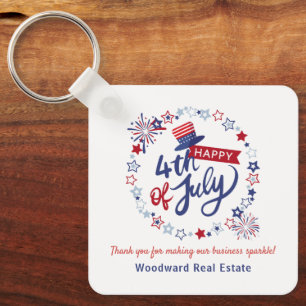 4th of July   Real Estate Budget Personalized  Key Ring