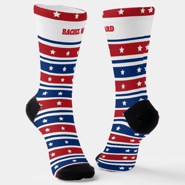 4th of July Red and Blue Socks (Angled)