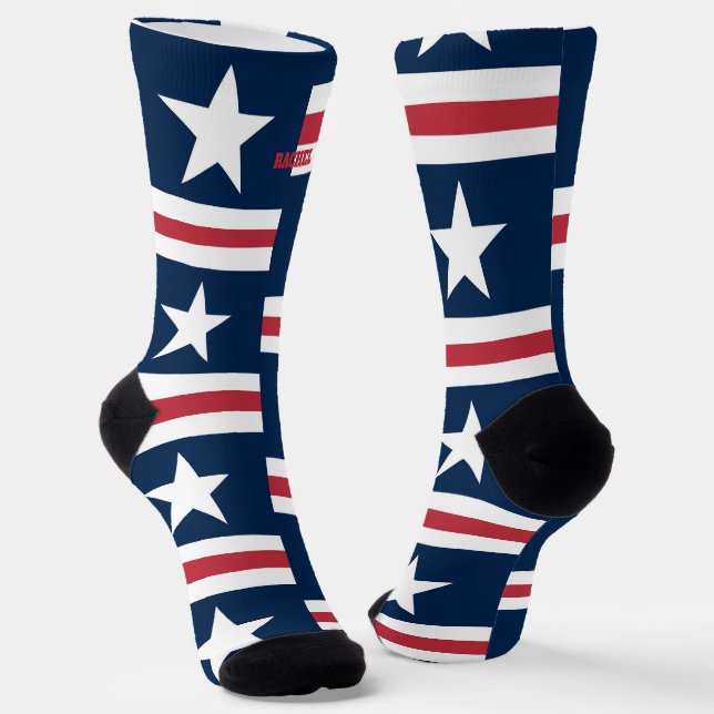 4th of July Red and Blue Socks (Angled)