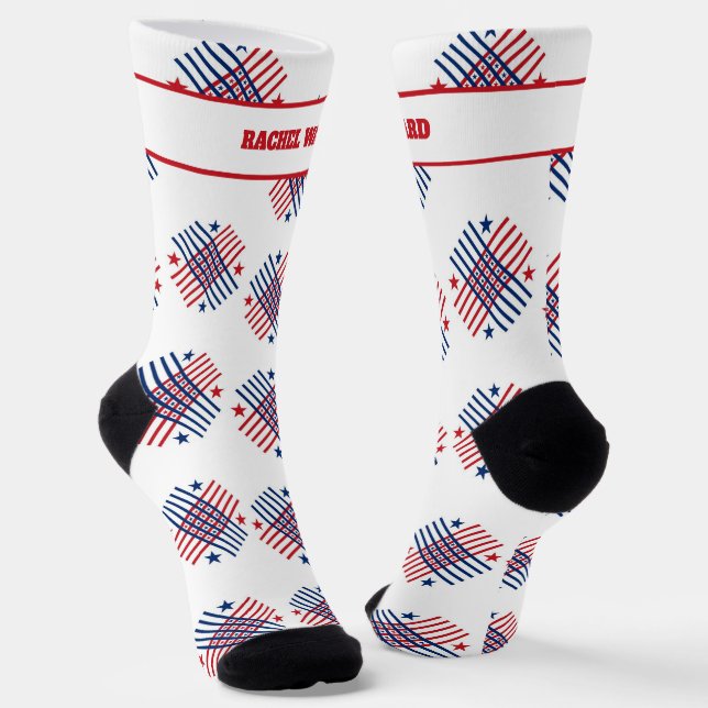 4th of July Red and Blue Socks (Angled)
