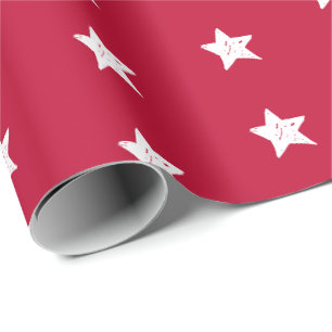 4th of July Red and White Stars Wrapping Paper