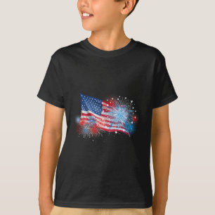 4th Of July Red White And Blue Fireworks Show Usa T-Shirt