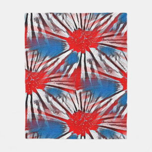 4th of July Red White and Blue Fleece Blanket