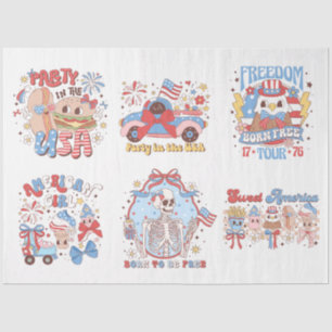 4th of July Red White and Blue for Arts & Crafts Tissue Paper