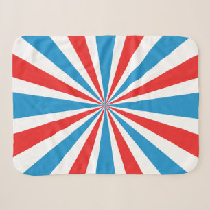 4th Of July Red, White, and Blue Sunburst Sherpa Blanket
