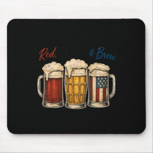 4th Of July Red White And Brew Beer Shirt Funny Am Mouse Pad