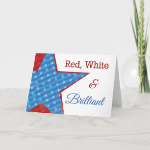 4th of July Red White and Brilliant Star Card