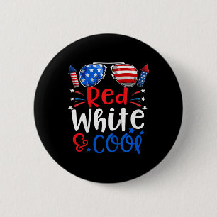 4th Of July Red White And Cool Patriotic Boys Kids 6 Cm Round Badge