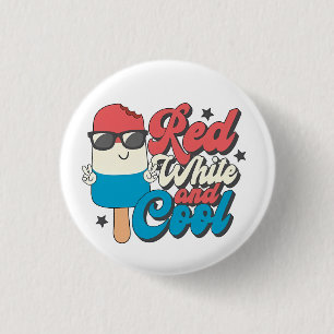 4th Of July Red White And Cool Popsicles 3 Cm Round Badge