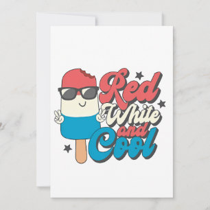 4th Of July Red White And Cool Popsicles Announcement