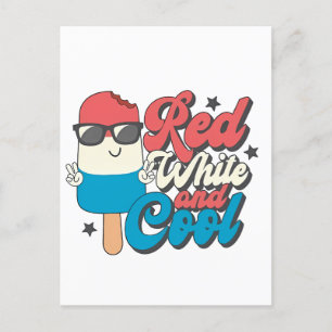 4th Of July Red White And Cool Popsicles  Holiday Postcard