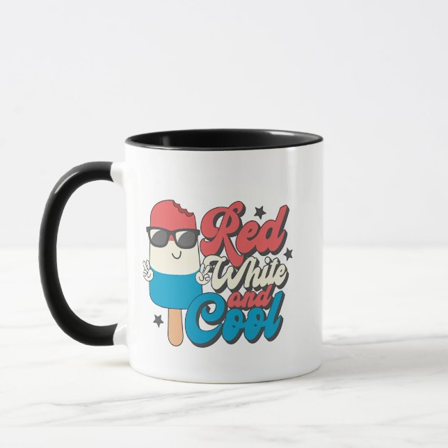 4th Of July Red White And Cool Popsicles  Mug (Left)