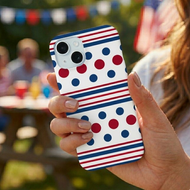 4th Of July Red White & Blue Patriotic iPhone 15 Case (Creator Uploaded)