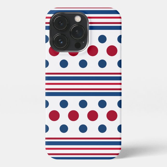 4th Of July Red White & Blue Patriotic iPhone Case (Back)