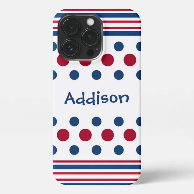 4th Of July Red White & Blue Patriotic iPhone Case (Back)