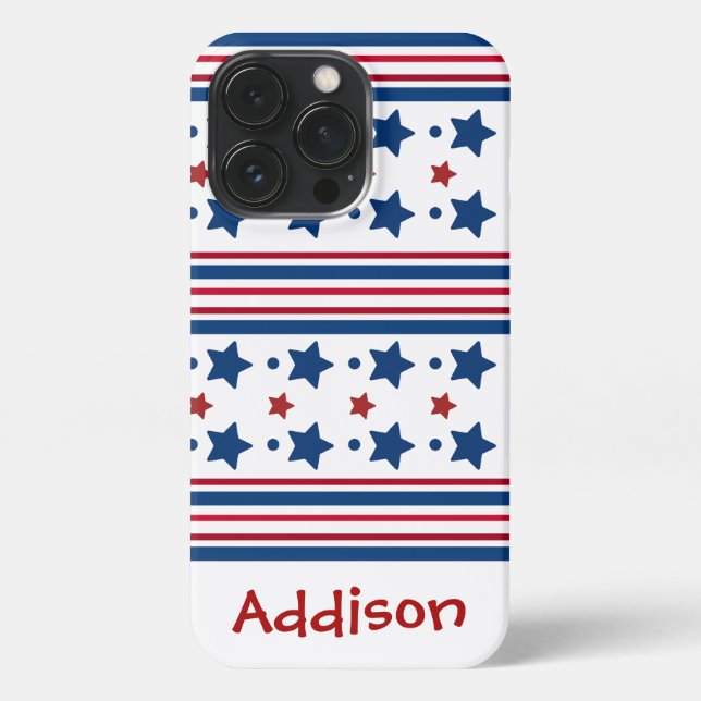 4th Of July Red White & Blue Patriotic iPhone Case (Back)