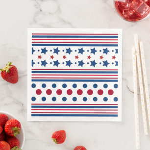 4th Of July Red White & Blue Patriotic Napkin