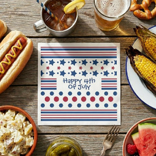 4th Of July Red White & Blue Patriotic Napkin