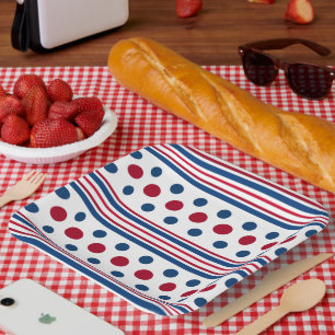 4th Of July Red White & Blue Patriotic Paper Plate