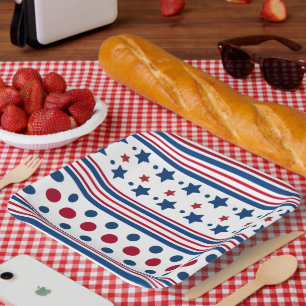 4th Of July Red White & Blue Patriotic Paper Plate