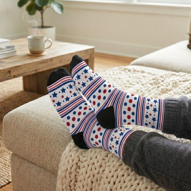 4th Of July Red White & Blue Patriotic Socks (Creator Uploaded)
