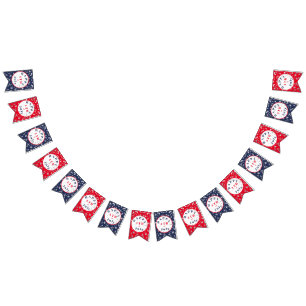 4th of July Red White Blue Stars Bunting Flags
