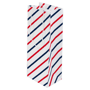 4th of July red white blue stripes patriotic Wine Gift Bag