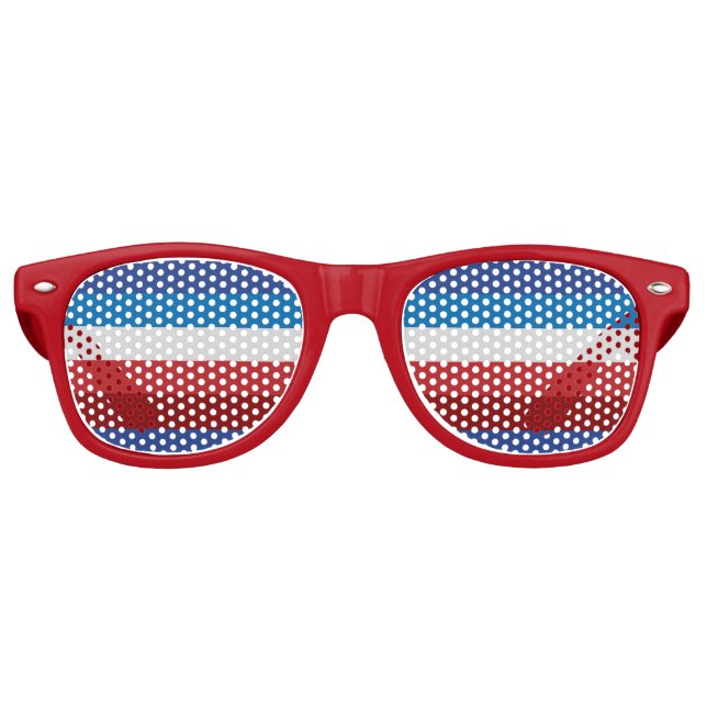 4th of July Retro Multicolor Striped  Sunglasses (Front)