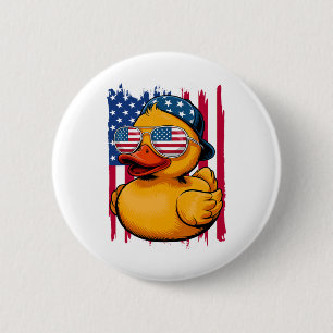 4th Of July Rubber Duck Patriotic Fourth Of July F 6 Cm Round Badge