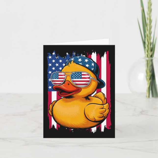 4th Of July Rubber Duck Patriotic Fourth Of July F Card (Front)