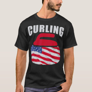 4th of July s Curling Team Sports American Flag T-Shirt