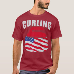 4th of July s Curling Team Sports American Flag T-Shirt