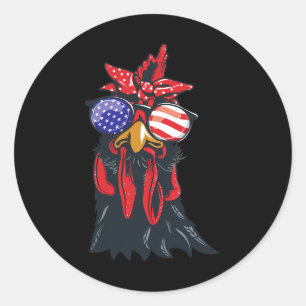 4th Of July Shirt Chicken-lover American Usa Flag Classic Round Sticker